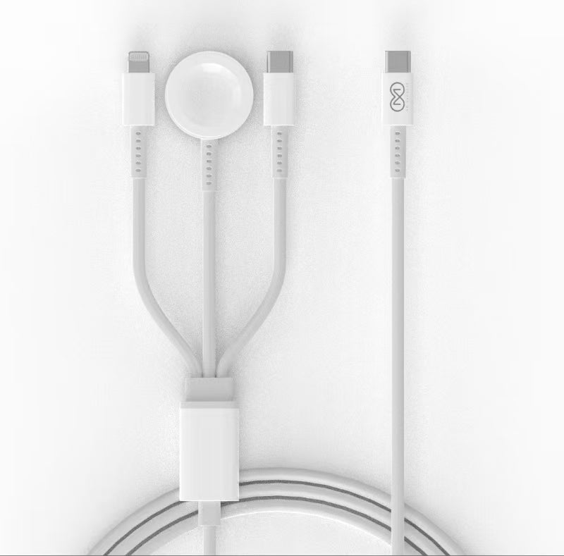3 In 1 Fast Cable USB-C to (C+L+Watch)