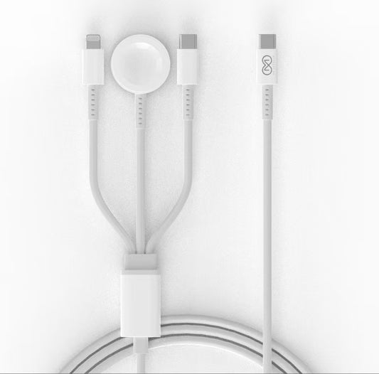3 In 1 Fast Cable USB-C to (C+L+Watch)