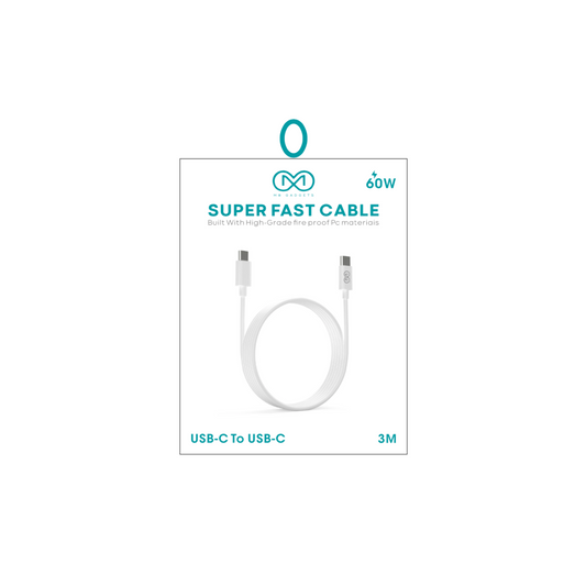 Super Fast Cable 3M USB-C to USB-C 60W